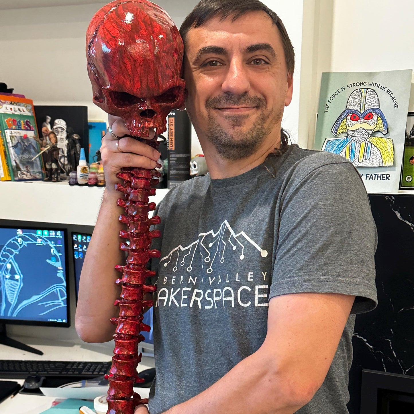 Ripped skull and spine for Cosplay