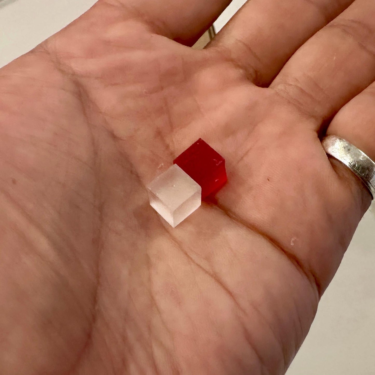 Red and Translucent Square token